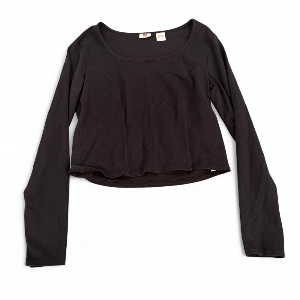 Levi-s Women's Black and Grey Crop-top